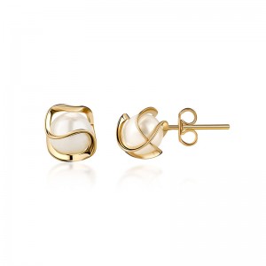 Hongde 18K kullatut häkkihelmikorvakorut, 4mm