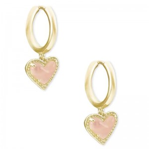 Blush Heart Charm Hoop korvakorut Heart Huggie -korvakorutnaisille, muotikorut