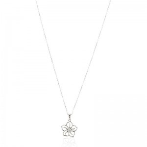 Herkkä kukkainen riipus kaulakoru aito tai luotu jalokivi Birthstone kukka riipus kaulakoru ketjulla sterlinghopeaa, 18