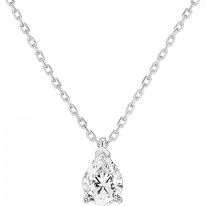 Soikea kyynelpisara-muotoiltu keinotekoinen timanttiriipus laser elegantti kaulakoru säädettävä